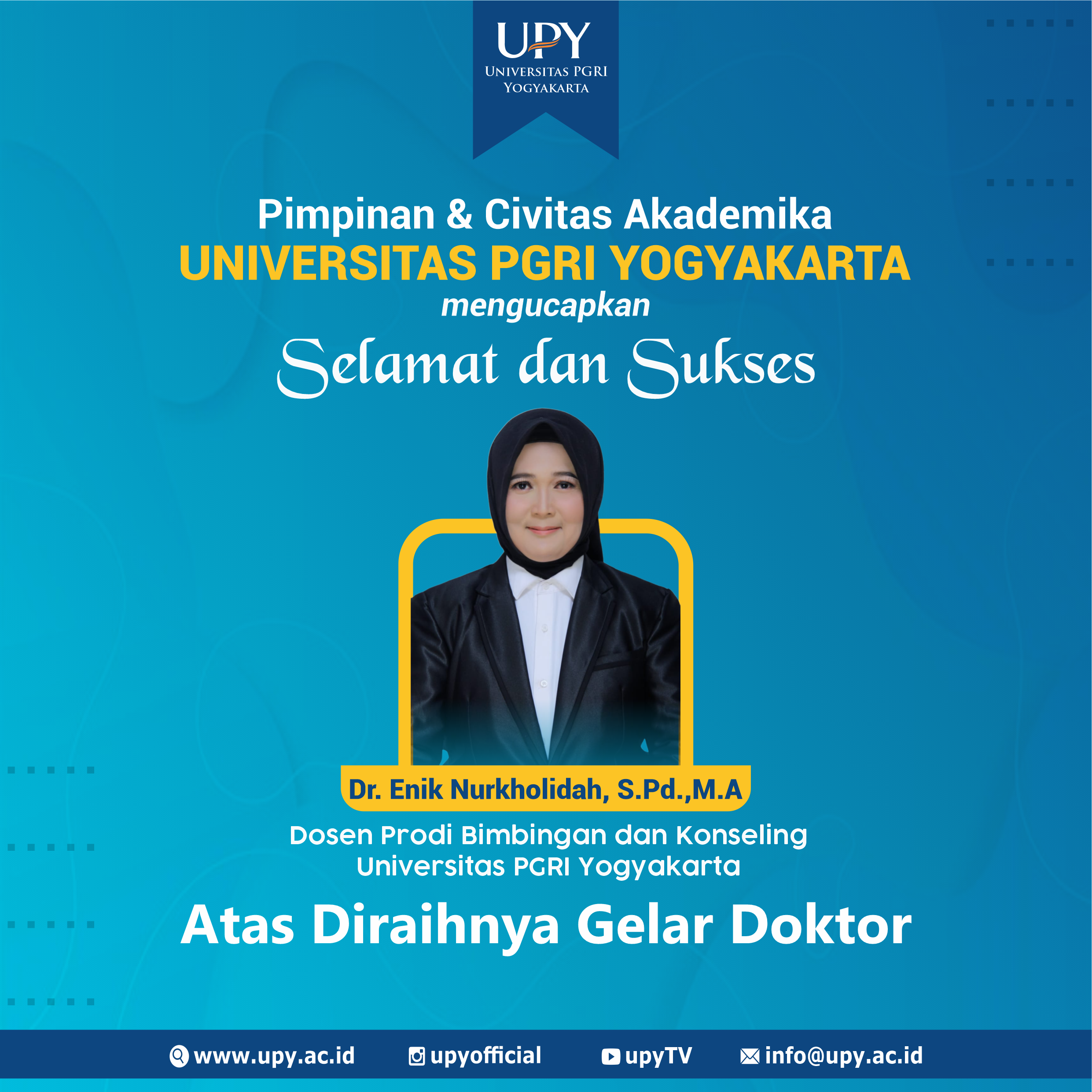 Dosen UPY Enik Nurkholidah Raih Gelar Doktor, Menambah Deretan Dosen Bergelar Doktor di UPY