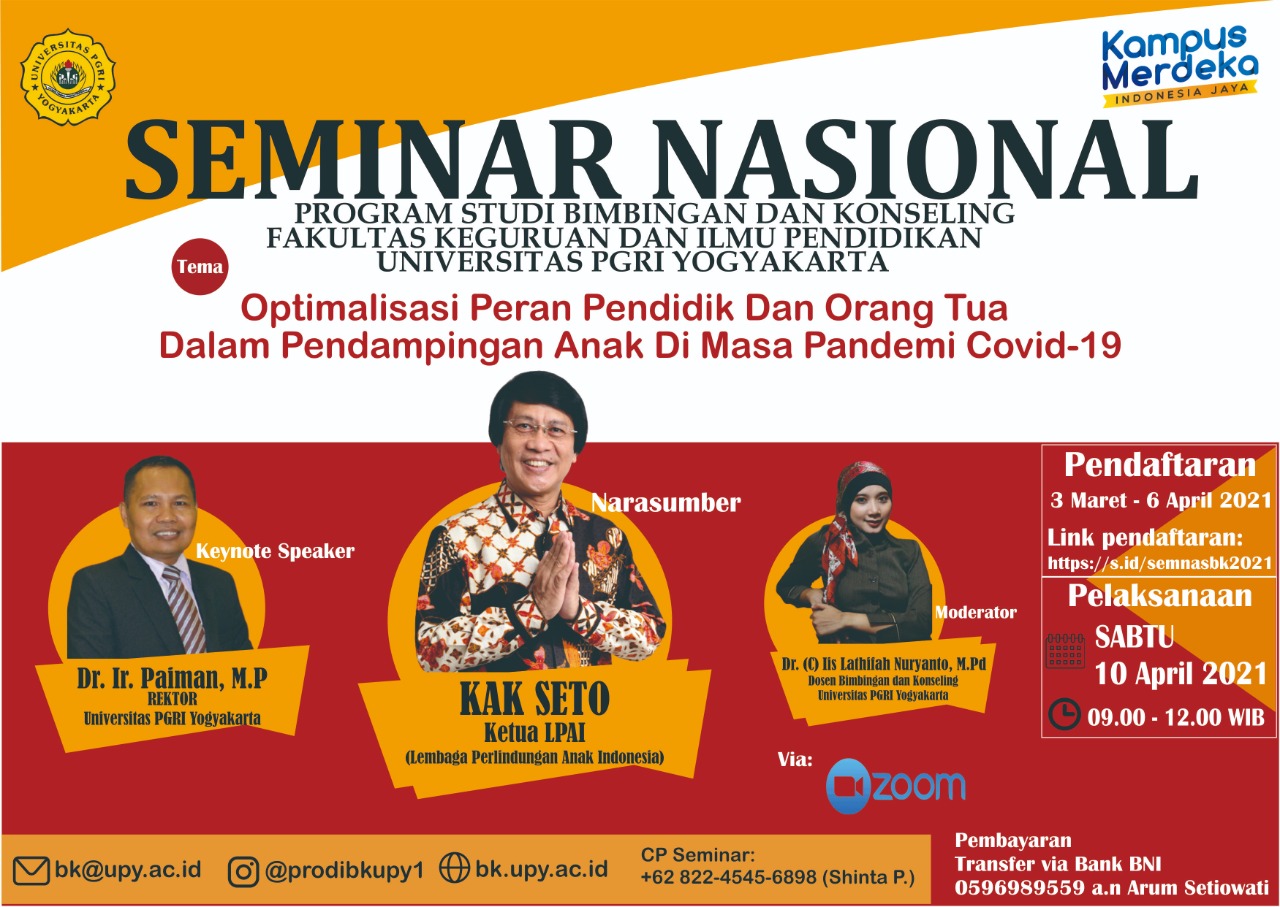 Seminar Nasional - Optimalisasi Peran Pendidik dan Orang Tua Dalam Pendampingan Anak Di Masa Pandemi Covid-19
