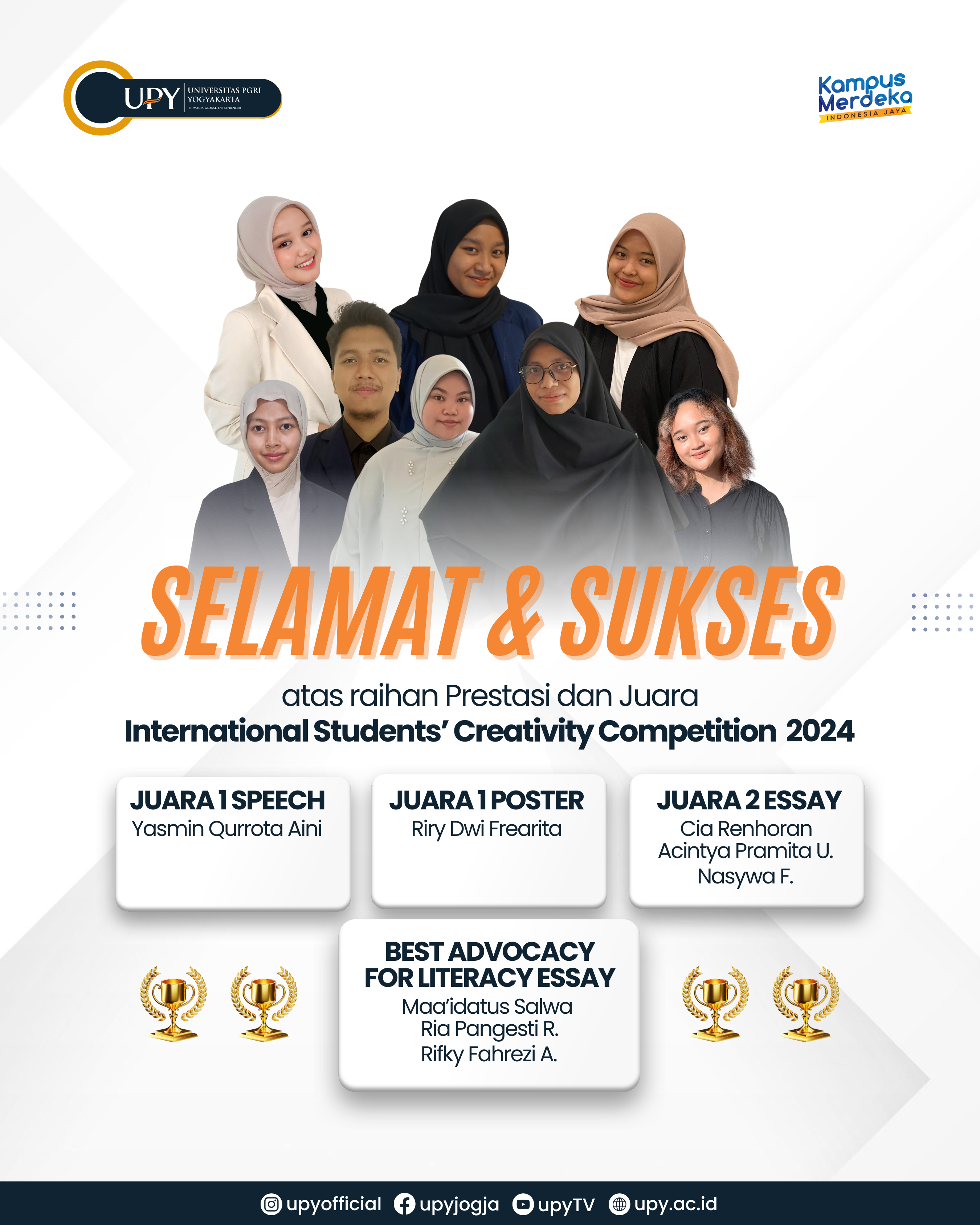 Prestasi Membanggakan UPY di International Students Creativity Competition 2024!