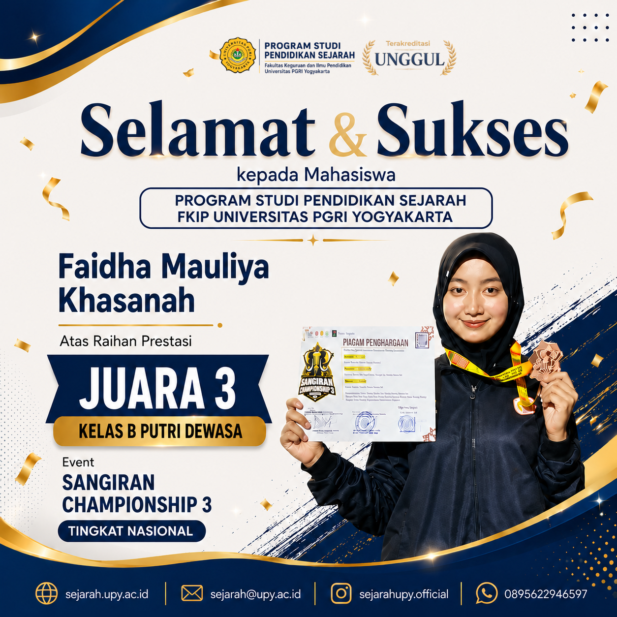 Mahasiswa Pendidikan Sejarah FKIP UPY Raih Prestasi Nasional pada Sangiran Championship 3